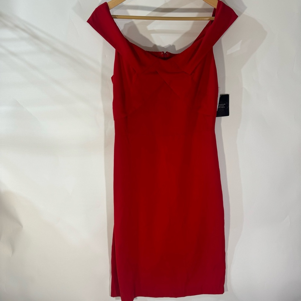 Eva Franco Red Sleeveless Midi Dress